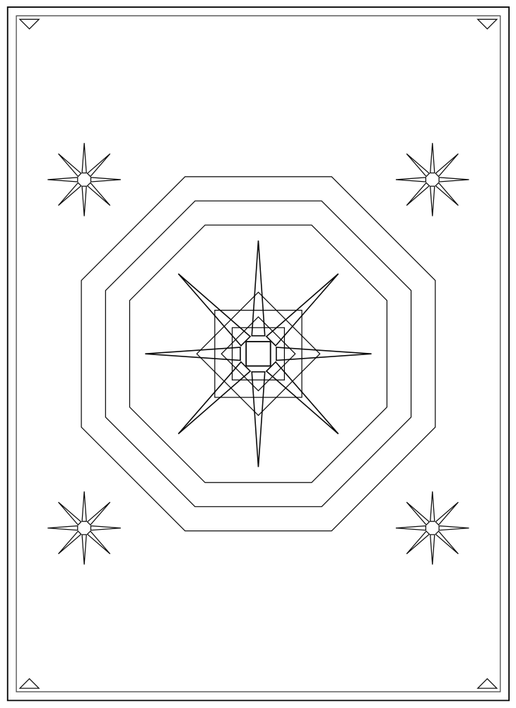 Line drawing of the Bethlehem Star pattern