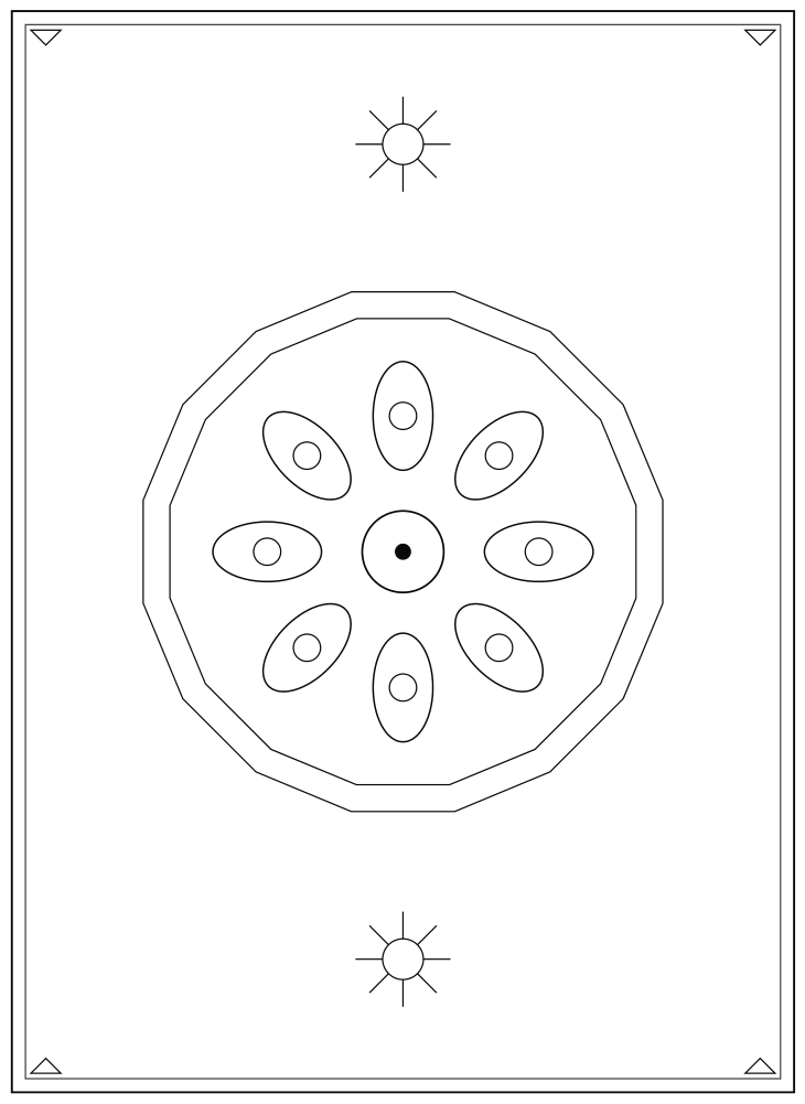 Line drawing of the Moon of Bethlehem pattern