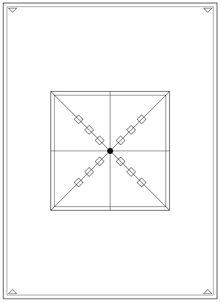 Line drawing of the The Square Amulet pattern