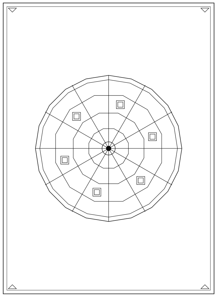 Line drawing of the Clock of Bethlehem pattern