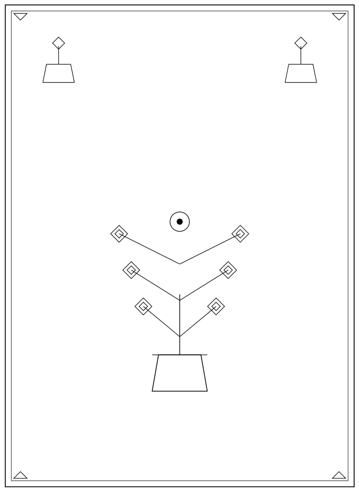 Line drawing of the Rose Pot pattern