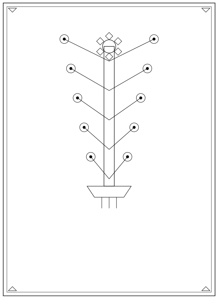 Line drawing of the Tree of Life pattern