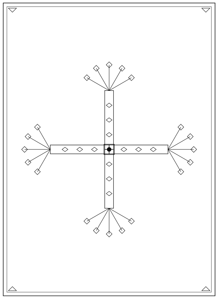 Line drawing of the Center Palms pattern