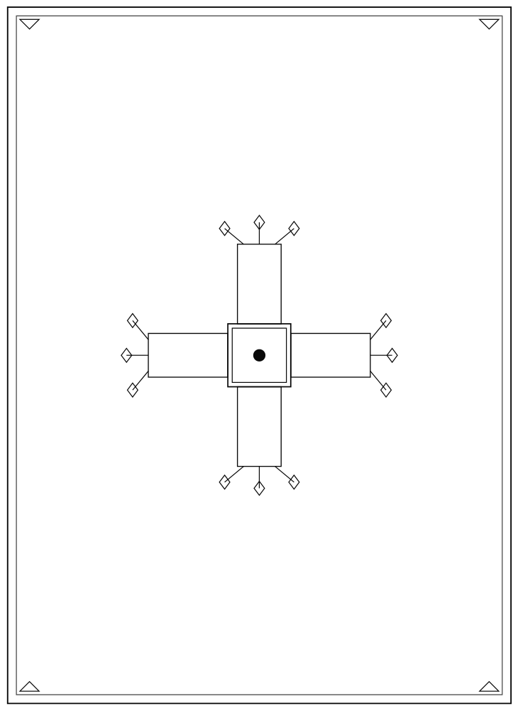 Line drawing of the King's Crown pattern